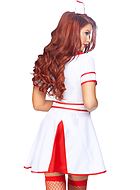 Nurse, costume dress, short sleeves, front zipper, pocket